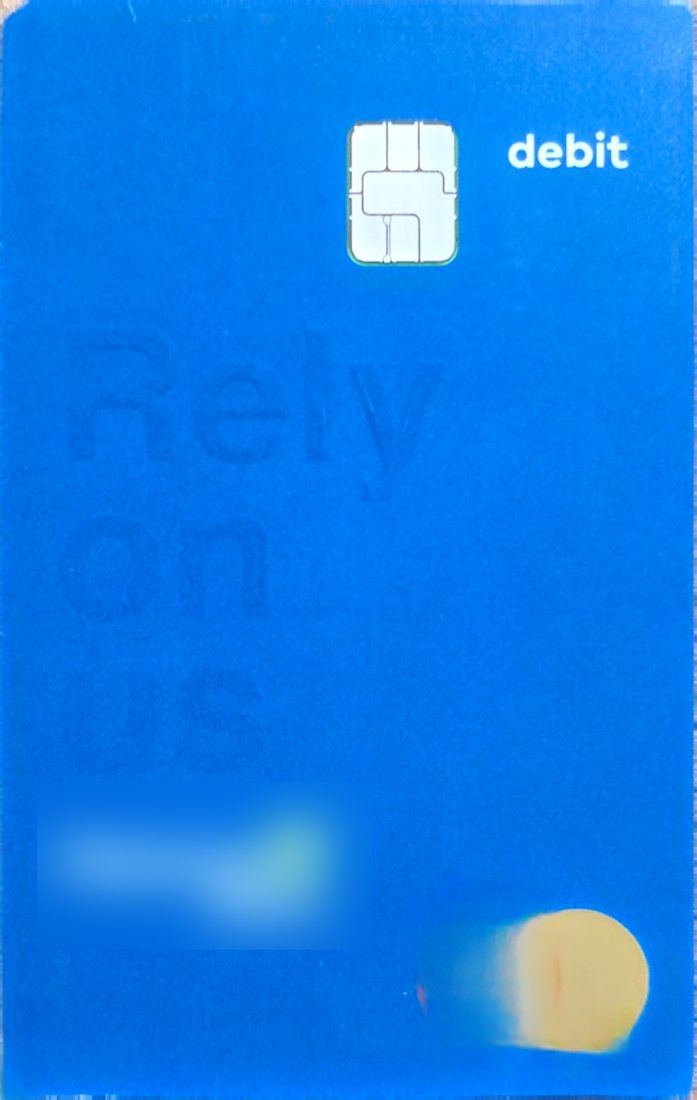My first US debit card, after all that paperwork. I blurred the bank name.